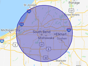 About Our 30 Mile Power Washing Service Area From Mishawaka, In
