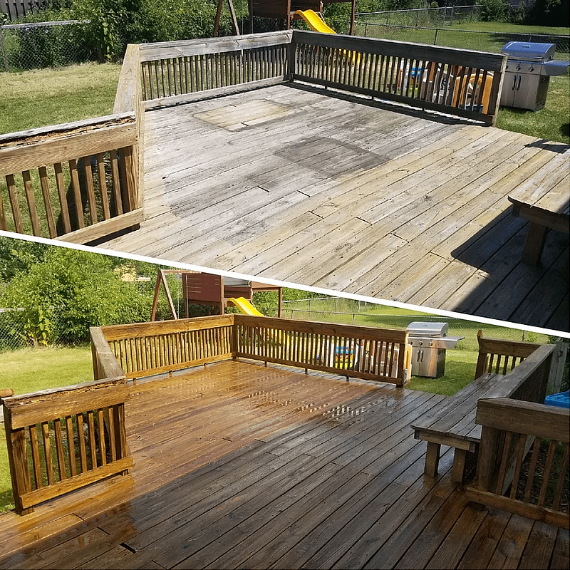 Deck Cleaning Before/ After In Mishawka, In