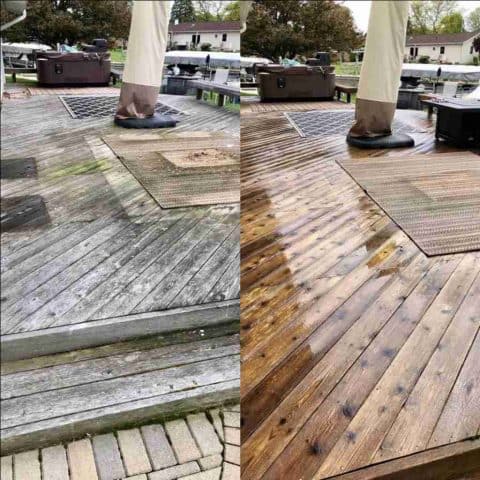 Deck Cleaning Before/ After Edwardsburg, Mi